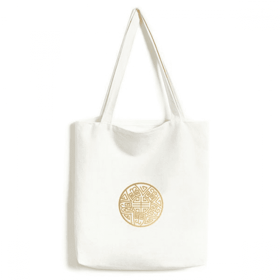 round china lucky pattern tote canvas bag shopping satchel casual handbag