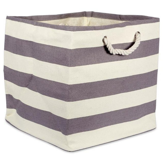 Design Imports CAMZ37856 16 x 16 x 16 Po. Cube Carré à Rayures en Papier, Gris