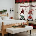 thumbnail image 4 of Christmas Gnomes Sheer Curtains 84 Inches Long, Red Black Plaid Xmas Tree Snowflake Burlap Light Filtering Window Curtains for Living Room, Rod Pocket Voile Sheer Curtain Drapes, 52"Wx84"L, 2 Panels, 4 of 9