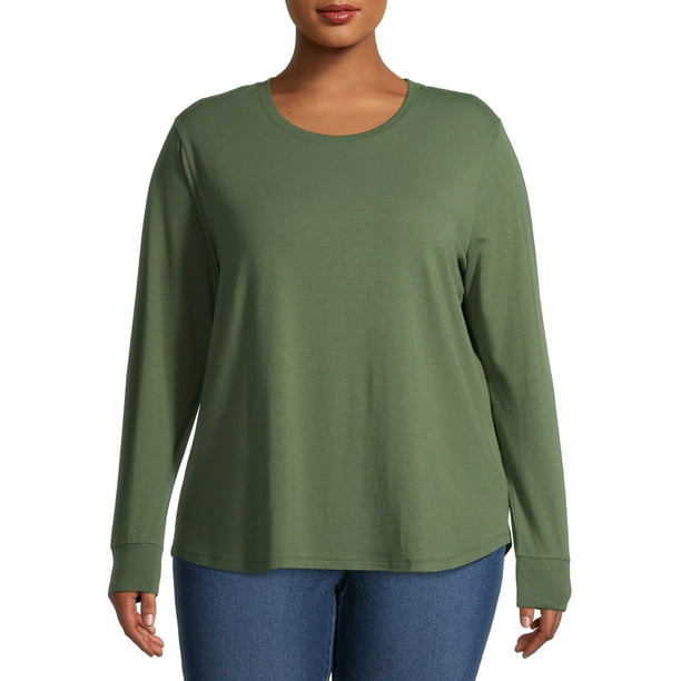 Terra & Sky - Terra & Sky Women's Plus Size Long Sleeve Core T-Shirt ...