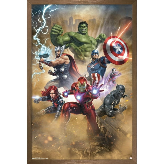 Marvel Cinematic Universe - Avengers - Fantastic Wall Poster, 14.725" x 22.375", Framed