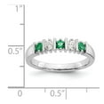 thumbnail image 7 of 14K White Gold Ring Band Wedding Diamond Round Emerald Green, Size 9, 7 of 7
