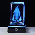 thumbnail image 1 of Estatua de la Virgen María de cristal 3D de Lamp Movdyka, 5,1 x 5,1 x 3 cm LED, 1 of 6