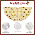 thumbnail image 4 of Daiia Sunflowers Bee Drawing Merry Christmas Tree Skirt , Xmas Large Lace-up Tree Skirt, Santa Snowflakes Rustic Home Decorations New Year Party Farmhouse Decor-30", 4 of 7