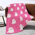 thumbnail image 5 of SILVERCELL Halloween Throw Blanket Sheet Cute Little Funny Ghost Blanket Gift for Girls Boys Spooky Decor Plush Soft Fleece Flannel Black White Spooky for Toddler Kids, 5 of 8