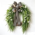 thumbnail image 2 of Bcylexb Spring Summer Wreaths for Front Door, 19.7" Greenery Door Wreaths Faux Fern Leaves Wreaths with Bow for Outdoor Porch Wall Decor, 2 of 7