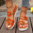 thumbnail image 3 of Womens Espadrilles Platform Wedge Slip on Sandals Fashion Metallic High Heel Dressy Slides for Women, 3 of 8