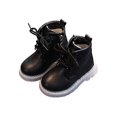thumbnail image 1 of Kids Shoes British-style Solid Color Side Zipper Lace Up BOOTS, 1 of 10