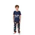 thumbnail image 2 of Zwiiyzr Christmas Pajamas for Family for Kids Matching Family Sets Christmas Print Casual Short Sleeve Top With Bottom Outfits Home Wear 2025 Blue, 2 of 7