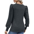 thumbnail image 5 of Sweaters for Women Long Sleeve V Neck Shirts Lightweight Casual Tunic Tops Shrug Shoulder Elegant Clothes Gray,M, 5 of 6