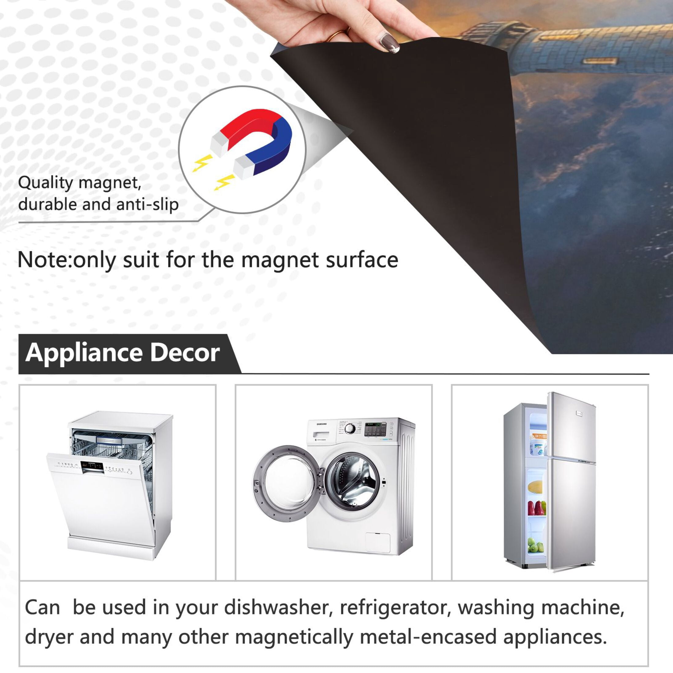 Dishwasher Magnetic Sticker 23x26 Inch Refrigerator Magnetic Sticker Washing Machine Magnetic Sticker Kitchen Panel Magnetic Sticker Home Decor Wind and Wave Lighthouse