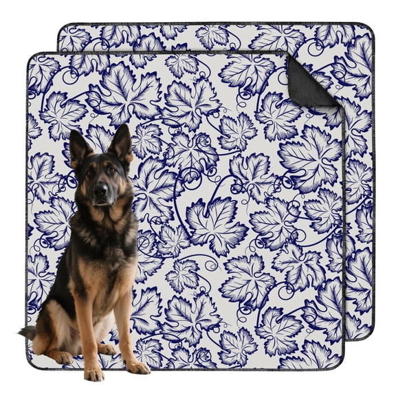 Extra Large Floral Print Washable Puppy Pads 2-Pack, Big 48x48 Inch Reusable House Training Mats for Dogs, Highly Absorbent Potty Pad for Indoor Use on Floors and Crates