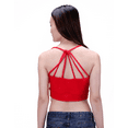 thumbnail image 4 of hde women's plus size strappy crop top cut out spaghetti strap bustier bralette (red, 1x), 4 of 6