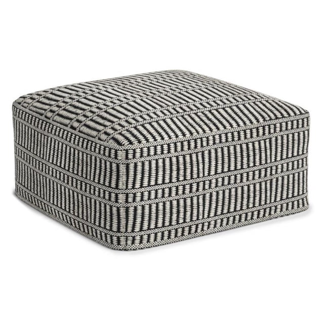 Safford Pouf d'Extérieur/intérieur de 20 Pouces de Large en Polyester Recyclé Noir/blanc et Assemblé