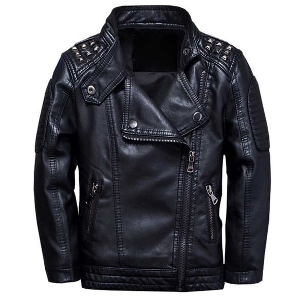 Stylish Korean Boys Leather Jacket for Kids and Teens Outerwear for Everyday Wear