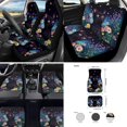 thumbnail image 2 of Jeiento Cute Cat 17 Piece Car Seat Cover Full Sets Car Accessories Set includes Car Front and Back Floor Mats Steering Wheel Covers Armrest Cover Flower Seat Belt Pads Coaster Keychain, 2 of 6