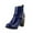 Blue, variant on Fesfesfes Wide Calf Boots For Women Pointed Toe High Heel Winter Casual Warm Female Fashion Solid Color Shoes 6(37)