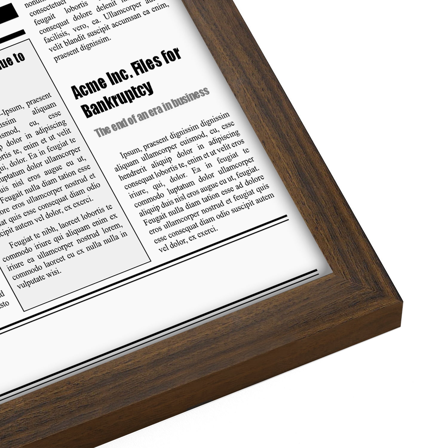 Americanflat 11x22 Newspaper Frame in Walnut - Assorted Media Cover Frame - Hanging Hardware Included - Fits 11x22 Inch Newspapers
