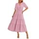 thumbnail image 1 of Vestido midi PRETTYGARDEN para mujer, casual, verano 2025, rosa, 1 of 8