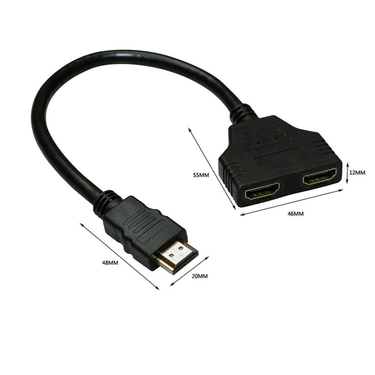 XZNGL Hdmi Cables for Monitors Hdmi Splitter for Dual Monitors New Hdmi  Cable Splitter Cable 1 Male to Dual Hdmi 2 Female Y Splitter Adapter 