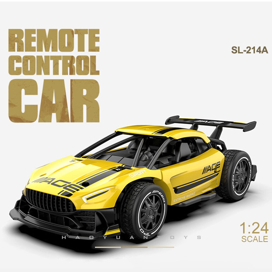 1/24 Scale Mini RC Drift Car for Adults, 2.4G 4WD RC Racing Car with Alloy Body & Glossy Metal Shell, 15+ KM/H Remote Control Vehicle for Teens and Adults - RTR