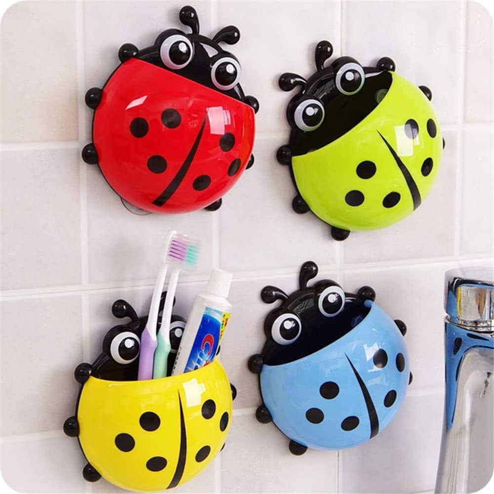 Tooth Paste Holder for Children with Suction Cups Ladybird NEW Tooth brush holder 