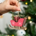 thumbnail image 3 of Christmas Tree Decorations,Wooden Sleigh Christmas Tree Ornament, 3 of 6