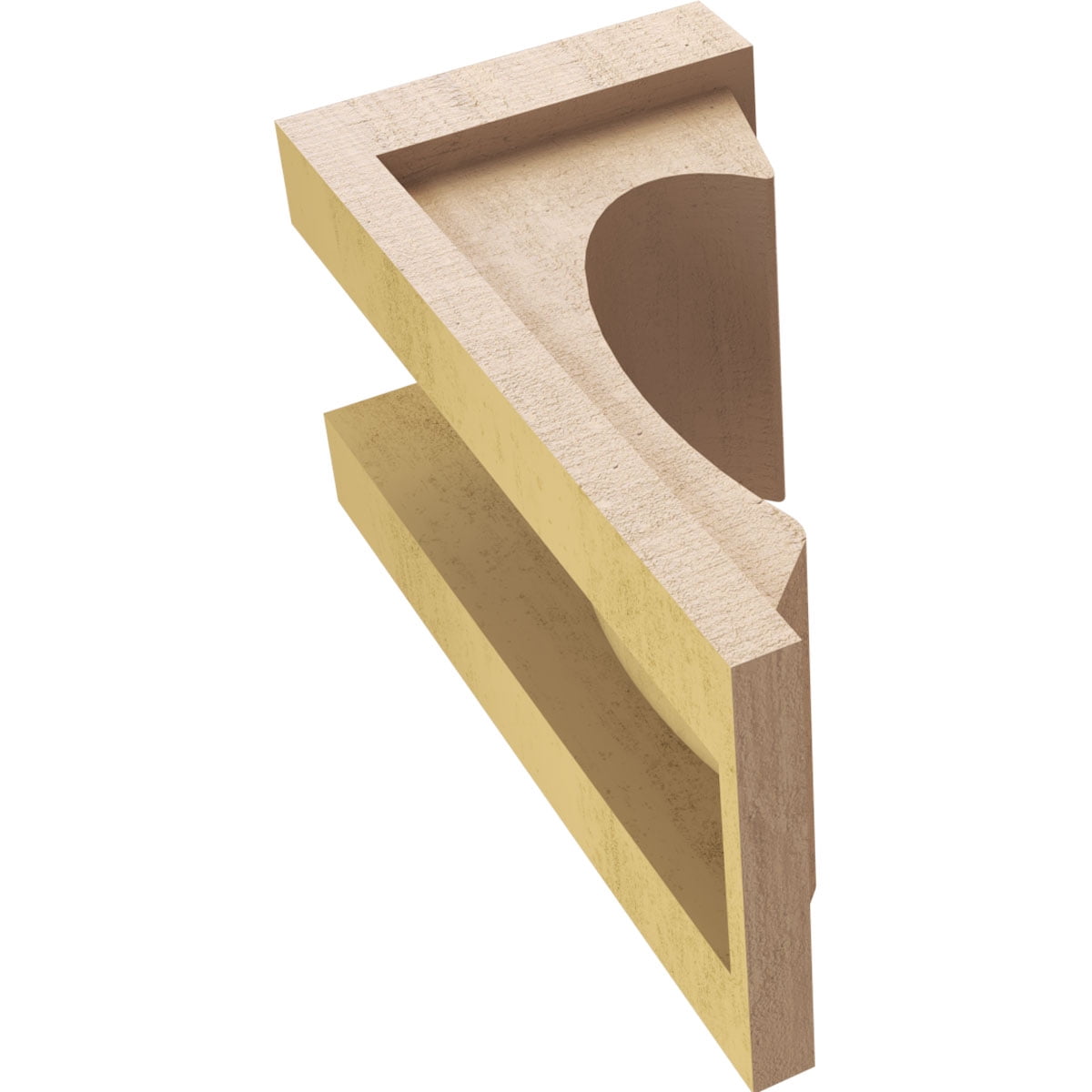 6"W x 6"D x 12"H Wide Emerson Rough Cedar Woodgrain TimberThane Corbel, Primed Tan