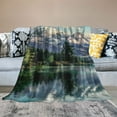 thumbnail image 2 of Shiartex  Mountain Nature Blanket Grand Snowy Mountains Lake Tree Landscape Green Blue Throw Blanket Decor Cozy Warm for Home Bedroom Sofa Office White, 2 of 6