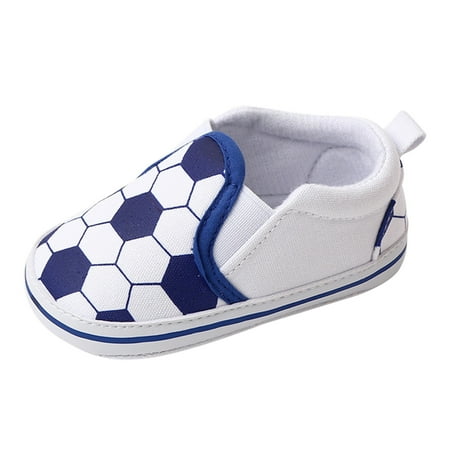 

Otqutp Baby First Walking Shoes Spring Summer Children Baby Toddler Boys Girls Casual Shoes Flat Bottom Light Slip On Football Print Shoes