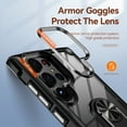 thumbnail image 3 of Armor Case for Samsung Galaxy S22 Ultra, Adjustable Kickstand & Military Grade Shockproof Heavy Duty Protective Ring Holder Clear PC Back & TPU Frame for Samsung Galaxy S22 Ultra, Black, 3 of 8