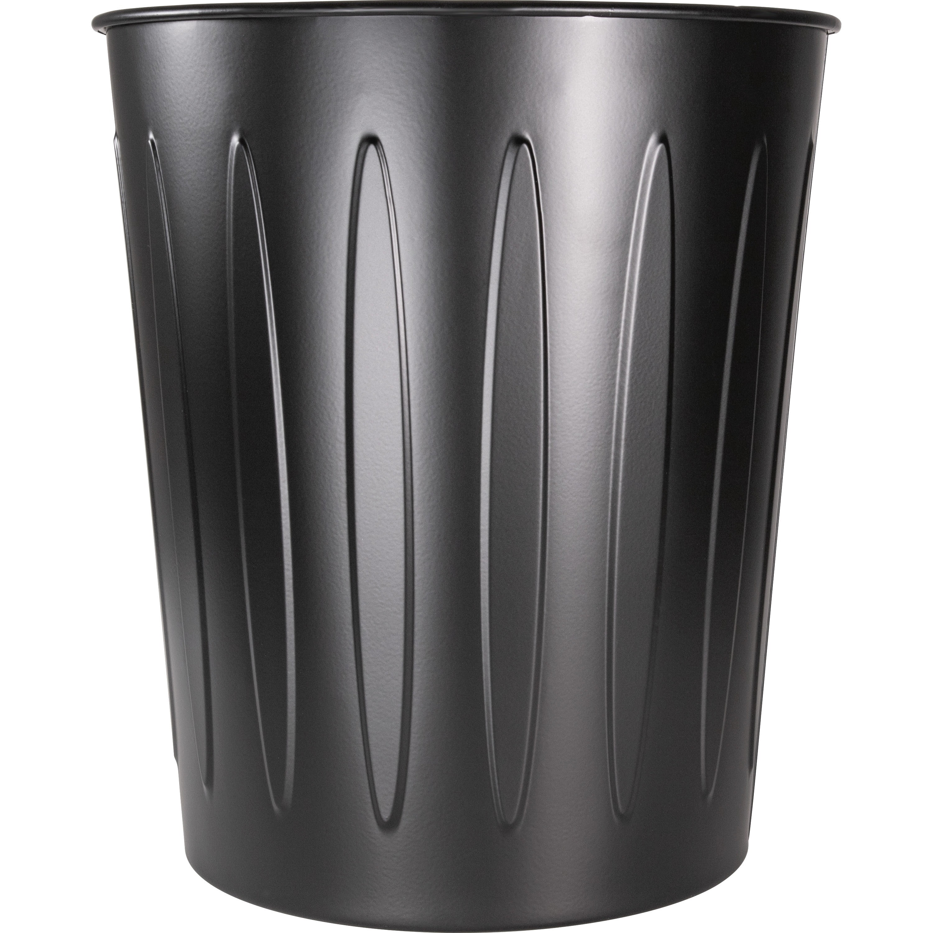 Genuine Joe Steel 6 Gallon Fire-safe Trash Can, Black
