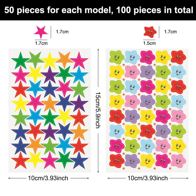 Mini Star Stickers Bundle 100 Sheets in Colors for Reward Behavior Chart, 