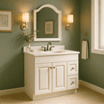 thumbnail image 5 of Design House Cultured Marble Ivory Swirl 25" x 19" Single Bowl Vanity Top with Centerset Mount and Backsplash, 5 of 17