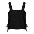 thumbnail image 3 of Womens Tank Tops Ladies' Summer Casual Loose Cotton And Linen Sleeveless Camisole With Split Vest Black Tank Tops for Women, 3 of 7