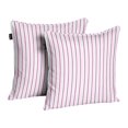 thumbnail image 4 of S4Sassy Pink Cotton Flex Stripe Printed Decorative Throw Square Pillow Case Sofa Cushion Cover 2Pcs-18 x 18 Inches, 4 of 5