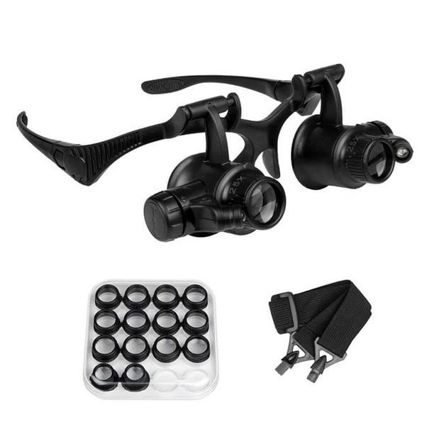 Lupa Con Luz LED Lámpara LED Lupa de lupa 2.5x / 4x / 6x / 8x / 10x / 15x / 20x / 25 lentes lupa gafas
