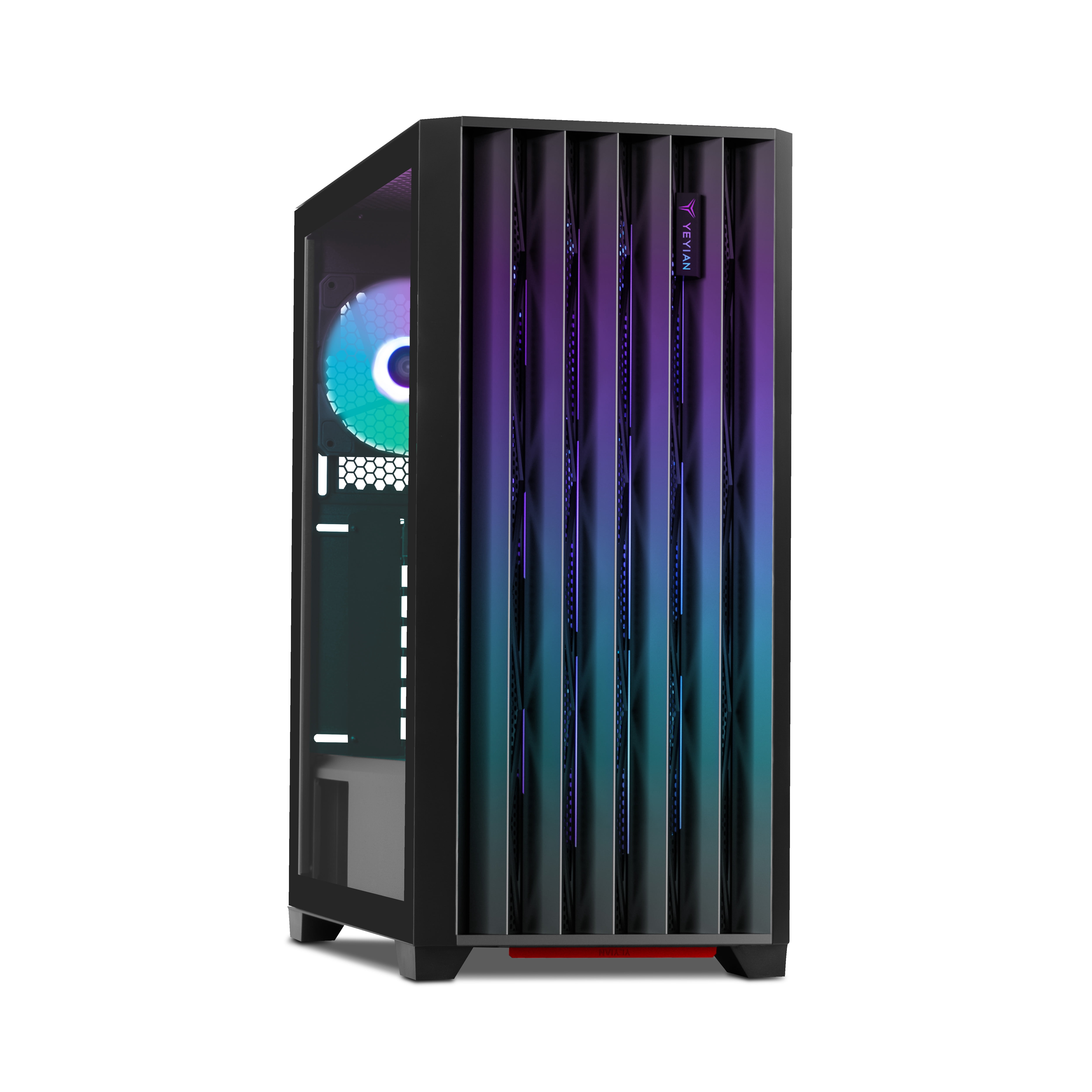 Yeyian Phoenix ATX Mid‑Tower PC Case – 4 ARGB Fans Included, Tempered Glass Side Panel, High‑Airflow Steel Chassis – Model YCM‑APPHO‑01FA