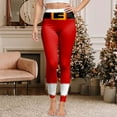 thumbnail image 4 of UngA Womens Christmas Leggings Holiday High Waisted Pattern Xmas Printed Stretch Ankle Length Pants Workout Leggings for Women (Watermelon Red,XXL), 4 of 7
