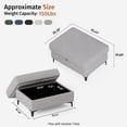 thumbnail image 3 of Modular Storage Ottoman for Sectional Sofa Chenille Upholstered Footrest Stool for Living Room Gray, 3 of 9