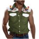 thumbnail image 2 of Camiseta sin mangas con cuello vuelto para hombre, estilo informal, a la moda, con estampado, cuello vuelto, sin mangas, bolsillos, deportiva, de poliéster, 2 of 5