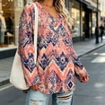 thumbnail image 4 of CHGBMOK Women's Plus Size Floral Print Pullover Long Sleeve V Neck Tops Casual Loose Fit T Shirts, 4 of 6