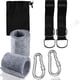 thumbnail image 2 of Kit de arnés de suspensión para hamaca, accesorio de columpio con 2 mosquetones resistentes, anillos en D, bolsa de almacenamiento y almohadilla de protección para árboles (soporta hasta 550 kg), 2 of 5