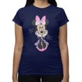 thumbnail image 2 of Disney Minnie Mouse Women's Sitting Bow Gradients T-Shirt (Iris Navy, S-XXL), 2 of 4