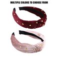 thumbnail image 6 of Unique Bargains 1 Pc Velvet Heart Shape Stud Knot Headband Women Hairband 1.18 Inch Wide Pink, 6 of 7