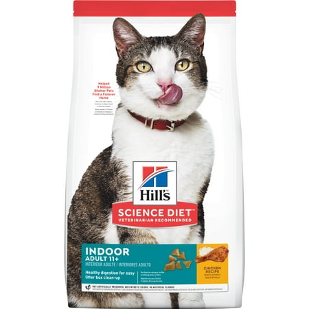 Hill's Science Diet (Spend $20,Get $5) Senior 11+ Indoor Chicken Recipe Dry Cat Food, 7 lb bag-See description for rebate (Best Diet For Indoor Cats)