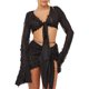 thumbnail image 1 of Vestido Conjunto de falda corta con top irregular para mujer, ropa informal ajustada transparente Kuymtek Negro T L para Mujer, 1 of 9