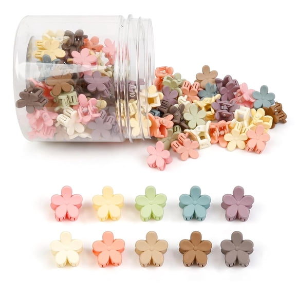 Mini Flower Hair Clips 100Pcs, Small Hair Clips Mini Claw Clips Cute Jaw Clips Hair Pins Hair Barrettes Hair Accessories for Women Girls Kids Teens