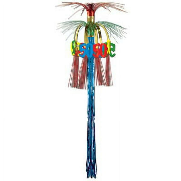 Beistle Pack of 12 50th Birthday Metallic Cascade Hanging Column Party Decorations 3'