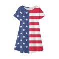 thumbnail image 2 of Aayomet Toddler Girls American Flag Dresses Patriotic Sleeveless Dress,Hot Pink 5-6 Years, 2 of 3